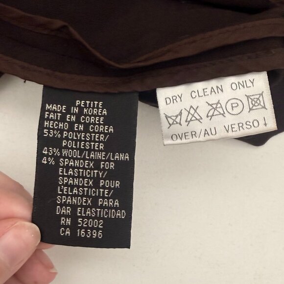 Liz Claiborne Collection Zip Jacket | Chocolate Brown | Petite 8 | Y2K Era - Picture 10 of 10